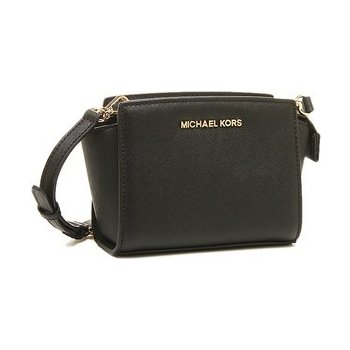 Michael Kors kožená crossbody Selma Mini Saffiano černá