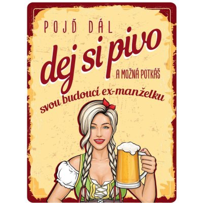 Postershop Plechová cedule: Pojď dál, dej si pivo - 30x40 cm – Zbozi.Blesk.cz