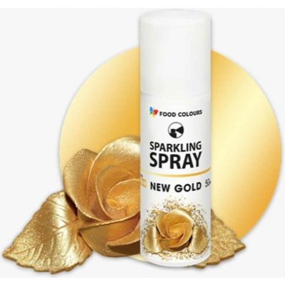 Food Colours Barva ve spreji New Gold Zlatá Bez E171 50 ml – Zboží Dáma Food Colours Barva ve spreji New Gold Zlatá Bez E171 50 ml – Zboží Dáma