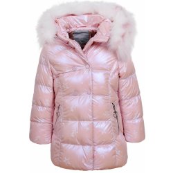 Dívčí zimní bunda, kapuce s umělou kožešinou růžová dětská bunda a kabát -  Nejlepší Ceny.cz