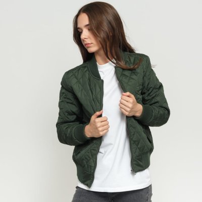 Urban Classics Ladies Diamond Quilt Nylon Jacket olive