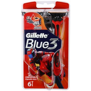 Gillette Blue3 Red 6 ks