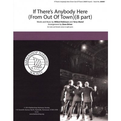 If There's Anybody Here from Out of Town pro sbor SATB a Cappella 981344 – Zbozi.Blesk.cz