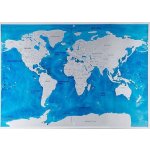 Stírací mapa světa Silver – Zboží Mobilmania