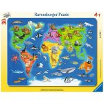 Ravensburger Mapa světa se zvířaty 30 dílků – Zboží Dáma Ravensburger Mapa světa se zvířaty 30 dílků – Zboží Dáma