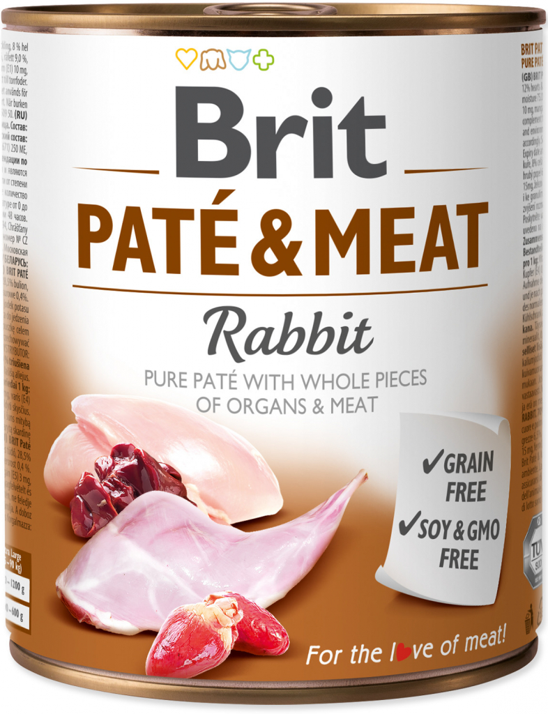 Brit Paté & Meat Dog Rabbit 6 x 800 g