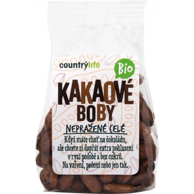 Country Life Kakaové boby nepražené celé BIO 100 g – Zboží Dáma