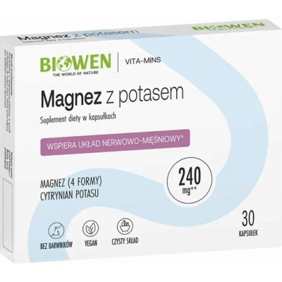 Biowen Hořčík s draslíkem 30 kapslí – Hledejceny.cz
