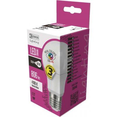Emos LED žárovka Classic A60 9,7W E27 neutrální bílá Ra97 – Hledejceny.cz
