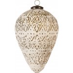 Clayre & Eef Bílo-zlatá antik vánoční ozdoba baňka M - Ø 13*21 cm – Hledejceny.cz