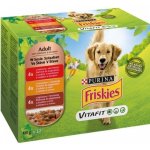 Friskies Adult hovězí kuře jehněčí ve šťávě 12 x 100 g – Sleviste.cz