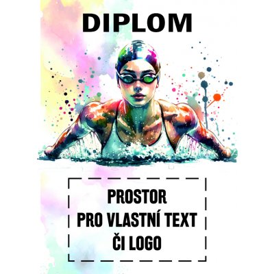 Diplom PLAVÁNÍ ŽENA – Zboží Dáma