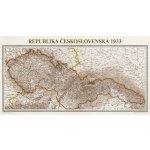 Československo 1933 - nástěnná mapa 113 x 60 cm, lamino + dřevěný rám – Zboží Dáma