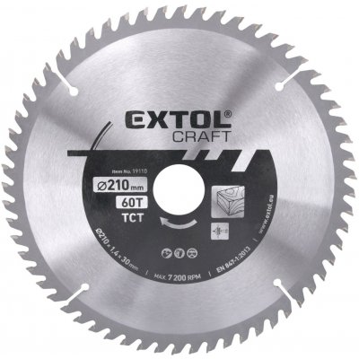 EXTOL CRAFT kotouč pilový s SK plátky, 210x1,4x30mm, 60T, 19110 – Zboží Dáma
