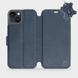 Pouzdro Luxusní kožené Mobiwear Flip Apple iPhone 13 - Modré - L_NBS modré Leather