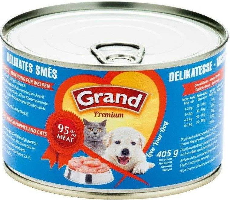 Grand premium DELIKATÉS cat dog směs 6 x 405 g