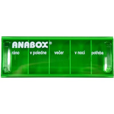 Anabox Dávkovač na léky Denní box barevně rozlišený světle zelená – Zboží Mobilmania