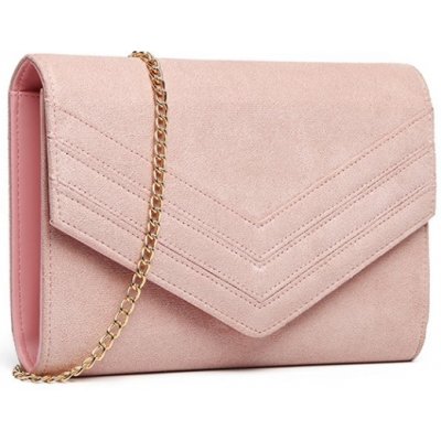 Miss Lulu elegantní večerní kožená kabelka psaníčko LP1963 růžová – Zboží Mobilmania