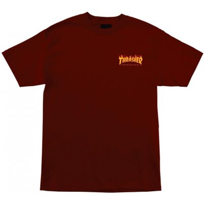 Santa Cruz triko Thrasher Flame Dot S/S Regular T-Shirt Mens Burgundy