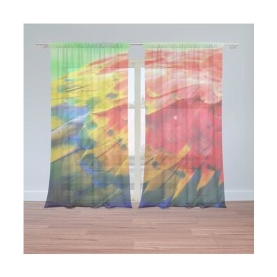 Sablio Záclony Barevné peří 2: 2ks 150x250cm – Hledejceny.cz