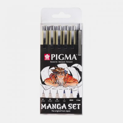 Sakura PIGMA MANGA SET POXSDKMAN6 sada 5+1 černé – Zboží Mobilmania