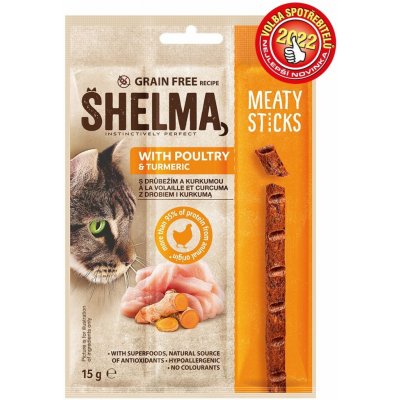 Shelma Sticks s drůbežím a kurkumou GF 15 g – Sleviste.cz