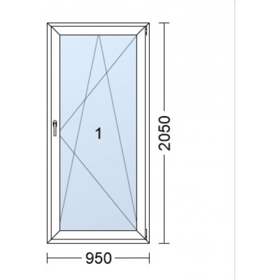 Erkado Balkonové dveře jednokřídlé otevíravé i sklopné pravé95 x 205 cm bílé – Sleviste.cz