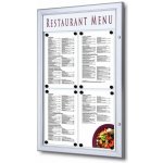 StandMar Venkovní menu vitrína SCZ – uzamykatelná, s logem vitríny-varianty: 4 x A4, na výšku, stříbrný – Zboží Živě