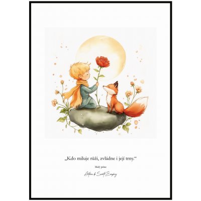 Jen tak z lásky Plakát Malý princ - Kdo miluje růži Rozměr plakátu: A4 (21 x 29,7 cm) – Zboží Dáma