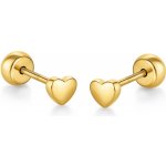 Brilio Drobné srdíčkové náušnice 2v1 ze žlutého zlata 14/194.651/18 – Zboží Dáma