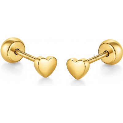 Brilio Drobné srdíčkové náušnice 2v1 ze žlutého zlata 14/194.651/18 – Zboží Dáma