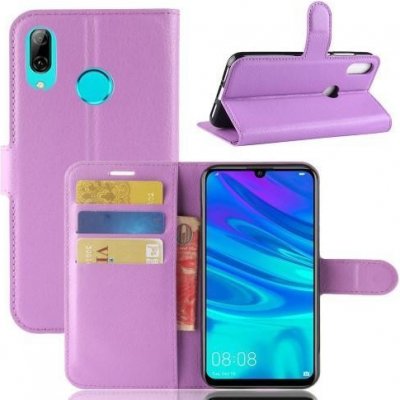 Pouzdro Litchi PU kožené peněženkové Huawei Y7 (2019) - fialové – Zboží Mobilmania