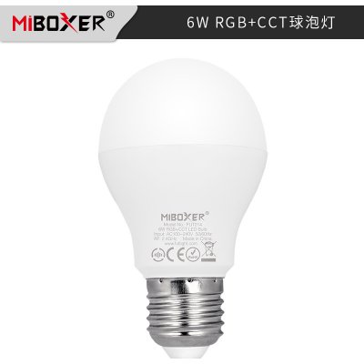 Miboxer FUT014 Smart LED žárovka E27, 6W, RGB+CCT, RF 2,4GHz