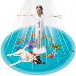 Kruzzel Vodní rohož - fontána 165cm, modrá, z PVC materiálu – Zboží Dáma