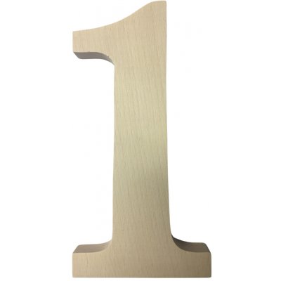 Číslo domu 1 přírodní dřevo 180mm – Sleviste.cz
