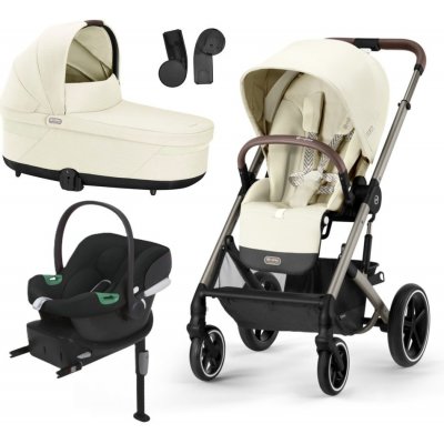 Cybex SET 5v1 Balios S Lux 2024 + Cot S Lux + Aton B2 i-Size + báze One + adaptéry Seashell Beige – Zboží Mobilmania