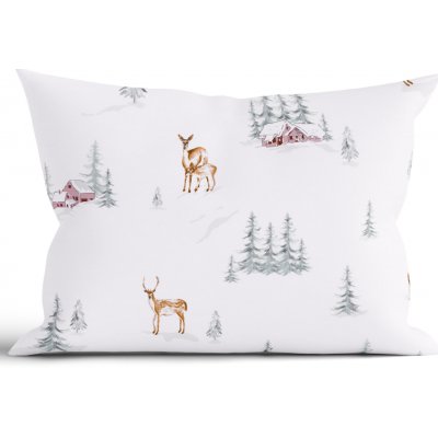 MKLuzkoviny.cz Vánoční bavlna Renforcé Zimní les 50 x 70 cm – Sleviste.cz