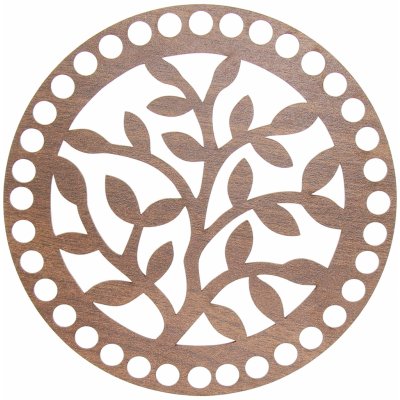 Naše galanterie Víko na košík strom walnut, kruh 15cm – Zboží Mobilmania