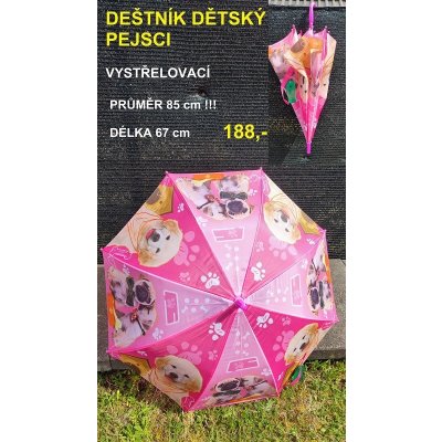 Deštník Pejsci růžový – Zboží Dáma
