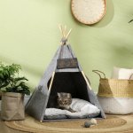 PawHut Stan pro mazlíčky šedý 58 x 58 x 80 cm – Sleviste.cz