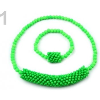 Stoklasa Dětská sada náhrdelník a náramek 1 zelená sv. neon