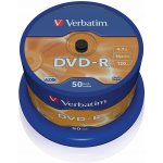 Verbatim DVD-R 4,7GB 16x, wrap, 50ks (43791) – Zboží Živě
