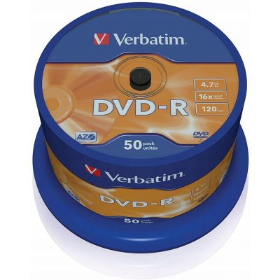 Verbatim DVD-R 4,7GB 16x, wrap, 50ks (43791) – Zboží Živě