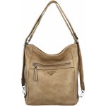Praktická dámská koženková kabelka/batoh Ida new béžová – Sleviste.cz
