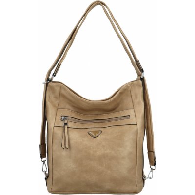 Praktická dámská koženková kabelka/batoh Ida new béžová – Sleviste.cz