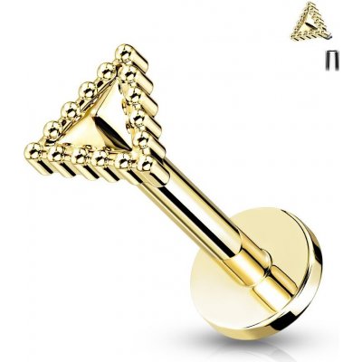 Šperky4U labreta cartilage piercing trojúhelník LB0037GD-1208 – Zboží Dáma