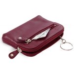 Větší burgundy kožená dvouzipová 619 8104 34 – Zboží Mobilmania