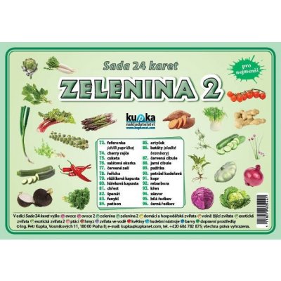 Sada 24 karet - zelenina 2 A5 21x15 cm – Zboží Mobilmania