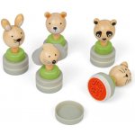 Bigjigs Toys dřevěná inkoustová razítka Zvířátka 5 ks – Hledejceny.cz
