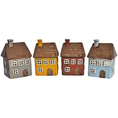 EGO Decor Keramický svícen DOMEČEK, Skřítci, 14 cm Barva: Cihlová – Sleviste.cz